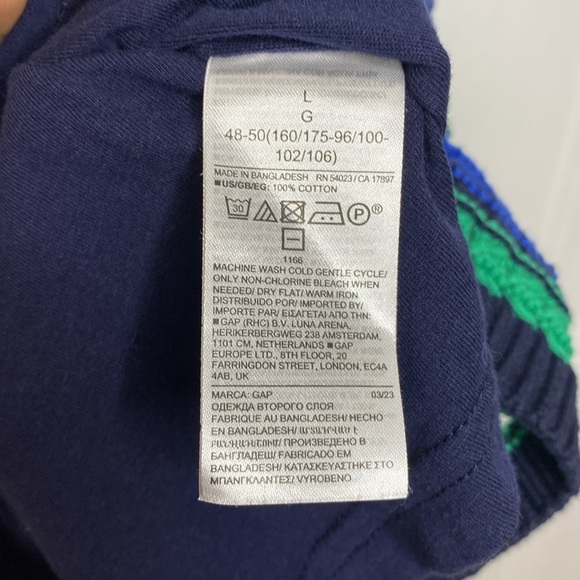 GAP Multicolor Striped Knit Crochet blue & Green Tank dress - 100% Cotton - LG - Picture 5 of 5